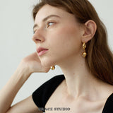 Orb Ball Drop Hoop Earrings