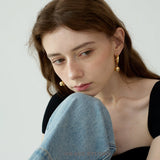 Orb Ball Drop Hoop Earrings