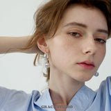 Orb Ball Drop Hoop Earrings