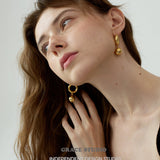 Orb Ball Drop Hoop Earrings