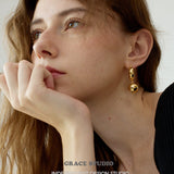Orb Ball Drop Hoop Earrings