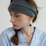 Orb Ball Drop Hoop Earrings