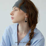 Orb Ball Drop Hoop Earrings