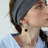 Orb Ball Drop Hoop Earrings