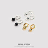 Orb Ball Drop Hoop Earrings