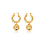 Orb Ball Drop Hoop Earrings