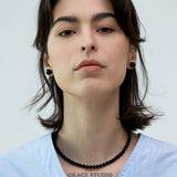 Midnight Orbit Beaded Necklace