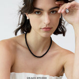 Midnight Orbit Beaded Necklace