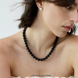 Midnight Orbit Beaded Necklace