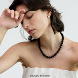 Midnight Orbit Beaded Necklace