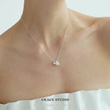 Duo Charm Pearl Pendant Necklace
