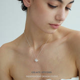 Duo Charm Pearl Pendant Necklace