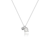 Duo Charm Pearl Pendant Necklace