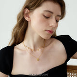 Leaf Drop Charm Necklace