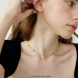 Leaf Drop Charm Necklace