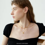 Leaf Drop Charm Necklace
