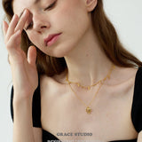 Leaf Drop Charm Necklace