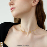 Leaf Drop Charm Necklace