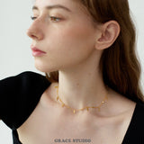 Leaf Drop Charm Necklace