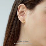 Intertwined Heart Stud Earrings