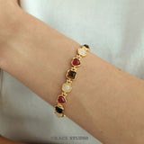 Mixed Shape Natural Stone Link Bracelet