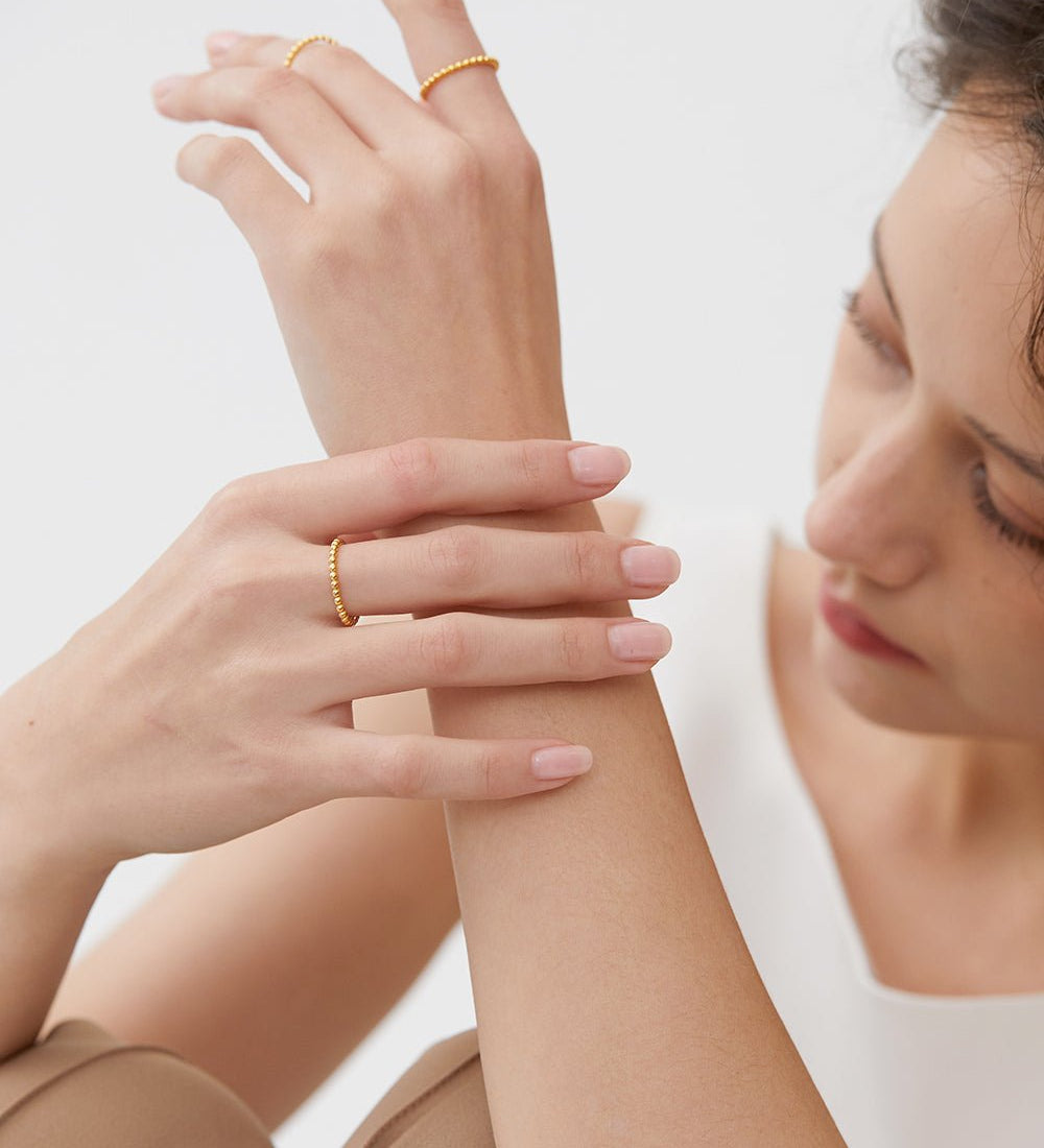 Minimalist Beaded Ring - Grace Studio