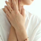 Mixed Shape Natural Stone Link Bracelet