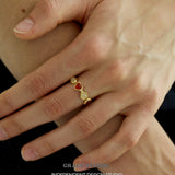 Mixed Shape Natural Stone Open Ring