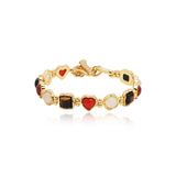Mixed Shape Natural Stone Link Bracelet