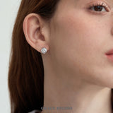 Organic Bezel Zircon Stud Earrings
