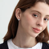 Organic Bezel Zircon Stud Earrings