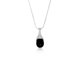 Teardrop Black Agate Pendant Necklace