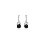 Teardrop Black Agate Drop Earrings