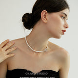 Ribbon Bow Pearl Necklace