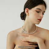 Ribbon Bow Pearl Necklace