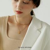 Double Layer Luck Bar Pendant Necklace
