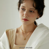 Double Layer Luck Bar Pendant Necklace