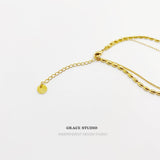 Double Layer Luck Bar Pendant Necklace