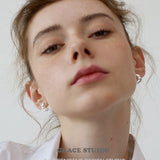 Molten Crescent Mini Hoop Earrings