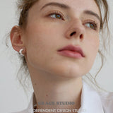 Molten Crescent Mini Hoop Earrings