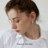 Molten Crescent Mini Hoop Earrings