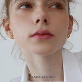 Molten Crescent Mini Hoop Earrings