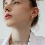 Molten Crescent Mini Hoop Earrings