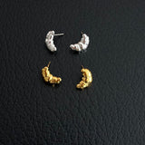 Molten Crescent Mini Hoop Earrings