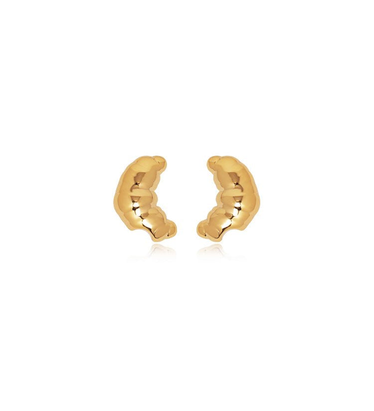 Molten Crescent Mini Hoop Earrings