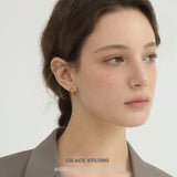 Sparkling Zircon Double Mini Sculptural Huggie Hoop Earrings