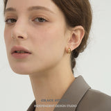 Sparkling Zircon Double Mini Sculptural Huggie Hoop Earrings