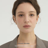 Sparkling Zircon Double Mini Sculptural Huggie Hoop Earrings