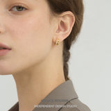 Sparkling Zircon Double Mini Sculptural Huggie Hoop Earrings