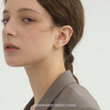 Sparkling Zircon Double Mini Sculptural Huggie Hoop Earrings